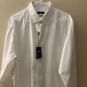 NWT Hugo Boss White Dress Shirt Size 17.5 36/37